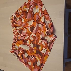 LIKE NEW AVA & VIV Mod Retro-Inspo Linen Blend High Waist Shorts